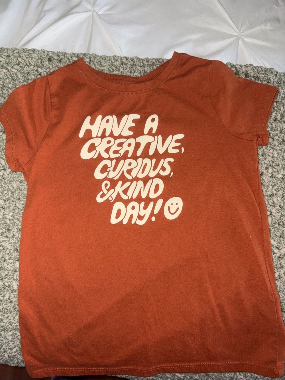 Kids Short-Sleeve Rust Graphic Tee - Have a Creative, Curious & Kind Day